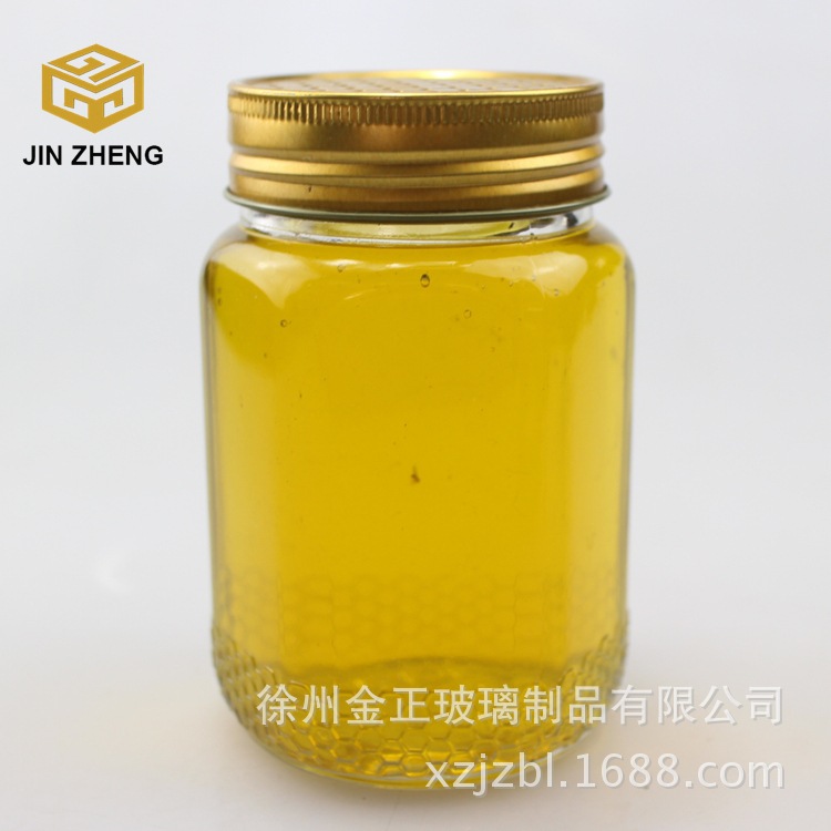 350ml一斤蜂蜜/酱菜玻璃瓶 高白无铅玻璃 配定制密封盖