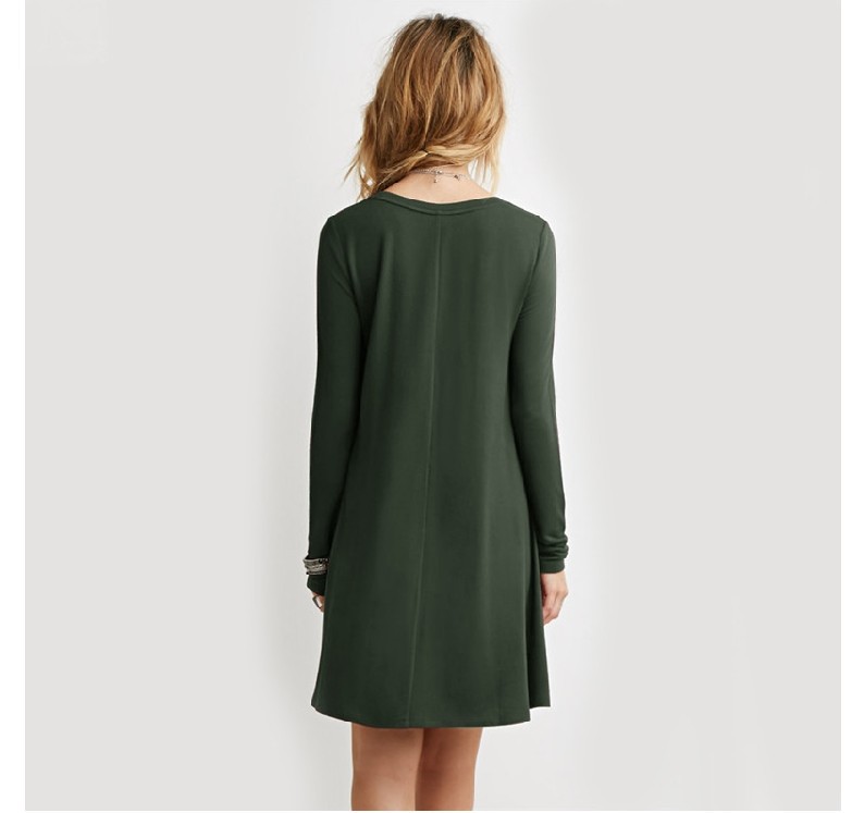 Winter Fashion Casual Ladies Female Womens Clothing Women Dress Long Sleeve O Ne - Foto 2