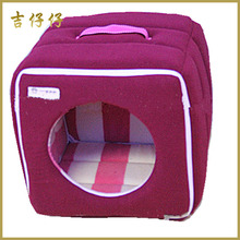 猫窝温暖小屋小型犬狗窝摇粒绒制作秋冬狗房子比熊房四方窝