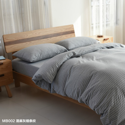 Liangpin classic cotton Tianzhu four-piece bedding set, fitted sheets and sheets, all cotton colored spun
