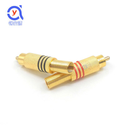 Gold-plated AV Free soldering Lotus Pure copper Transfer head Audio and video AV Joint RCA Plug Monitoring head plug-in unit