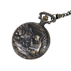 大號粗鏈古銅色可愛國寶大熊貓懷表 懷表廠家批發9037