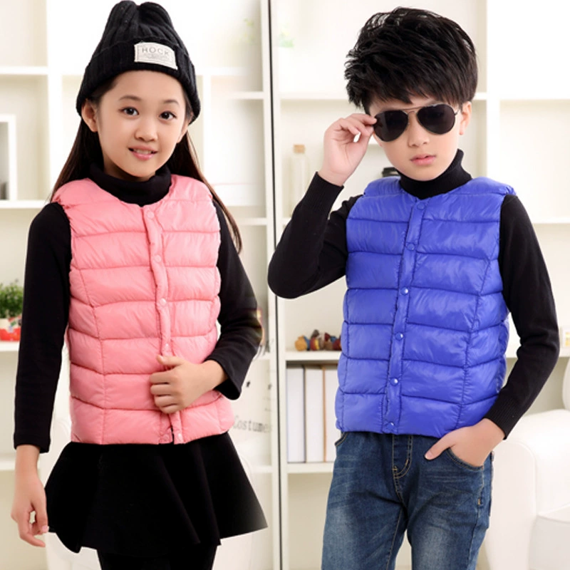 Demi-season children's down jacket, vest, 2017 trend, Korean style, for teenagers, wholesale