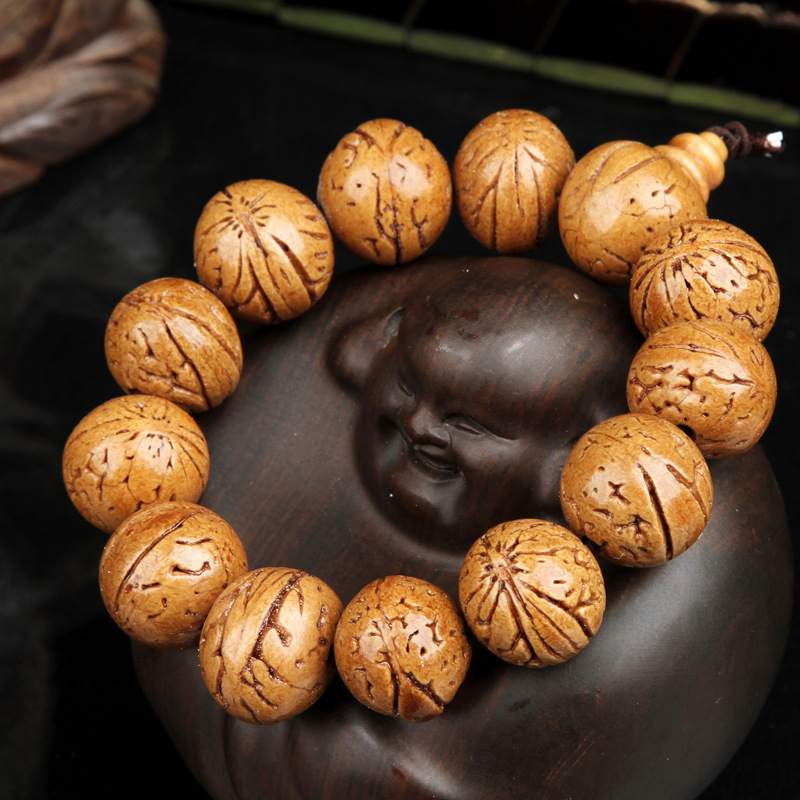 精品原生丹鳳眼菩提子 菩提籽手串文玩精打磨丹鳳眼佛珠手鏈批發