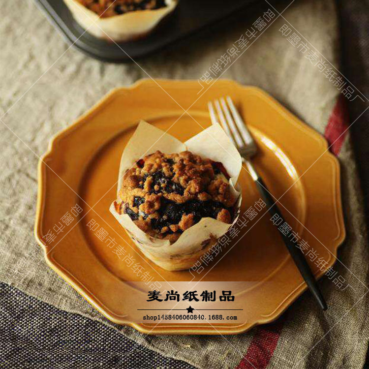 Calidad alimentaria Tulip Cupcake pastel papel de hornear tomafen muffin pan papel taza fábrica al por mayor personalización