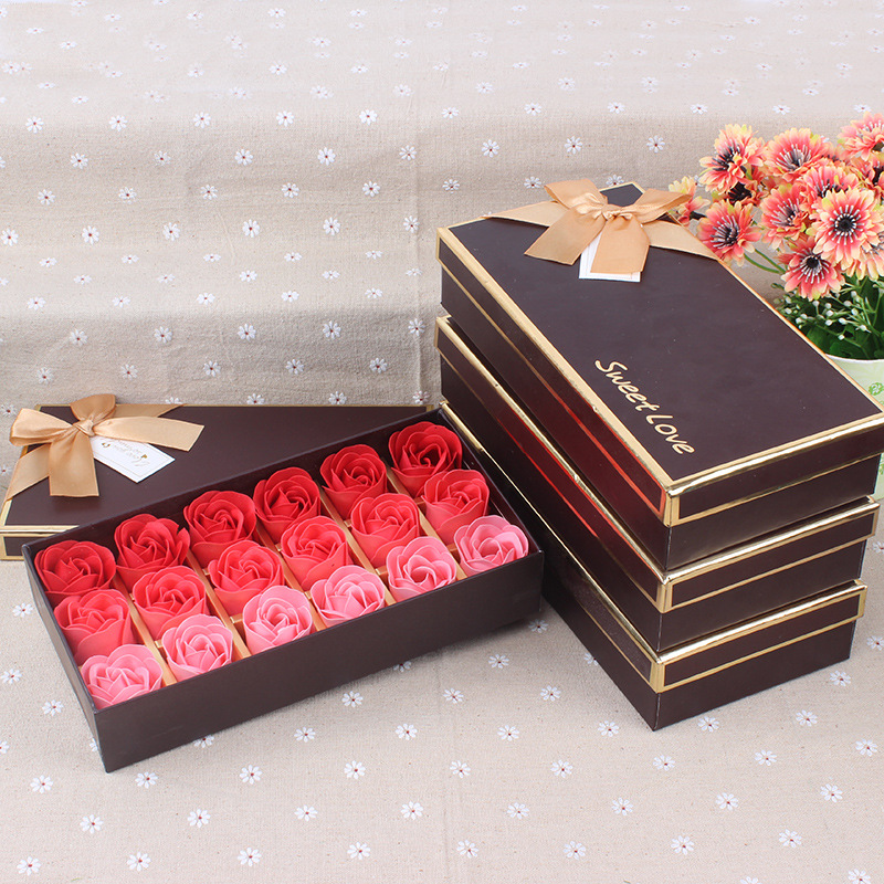 18 Rosen Seifenblumen Geschenkbox Valentinstagsgeschenk Kreatives Festivalgeschenk display picture 6