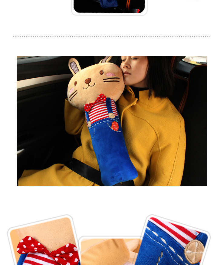 K-Style of Cute Car Seat Belt Shoulder Protector Cartoon Kidsren's Sleeping Pillow Car Anti-Strangle Neck Cover Car Supplies