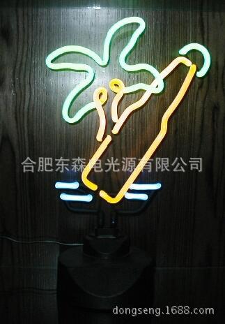 공급 네온 와인 병 코코넛 나무 네온 테이블 램프