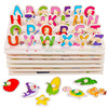 Wooden grabber, brainteaser, teaching aids for kindergarten, letters and numbers with clove mushrooms, early education, training, wholesale