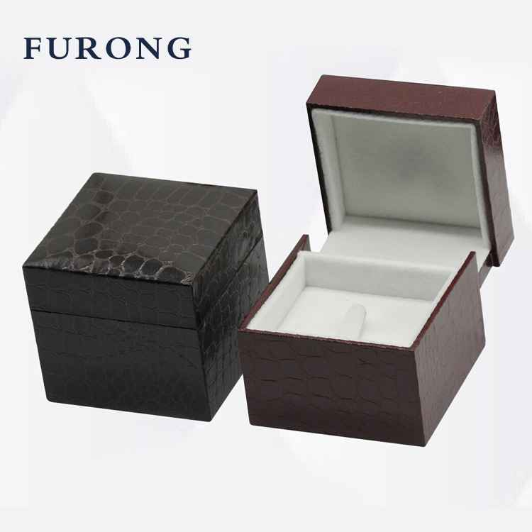 高档黑色鳄鱼纹天地盖珠宝首饰盒包装盒礼品盒厂家批发定 做