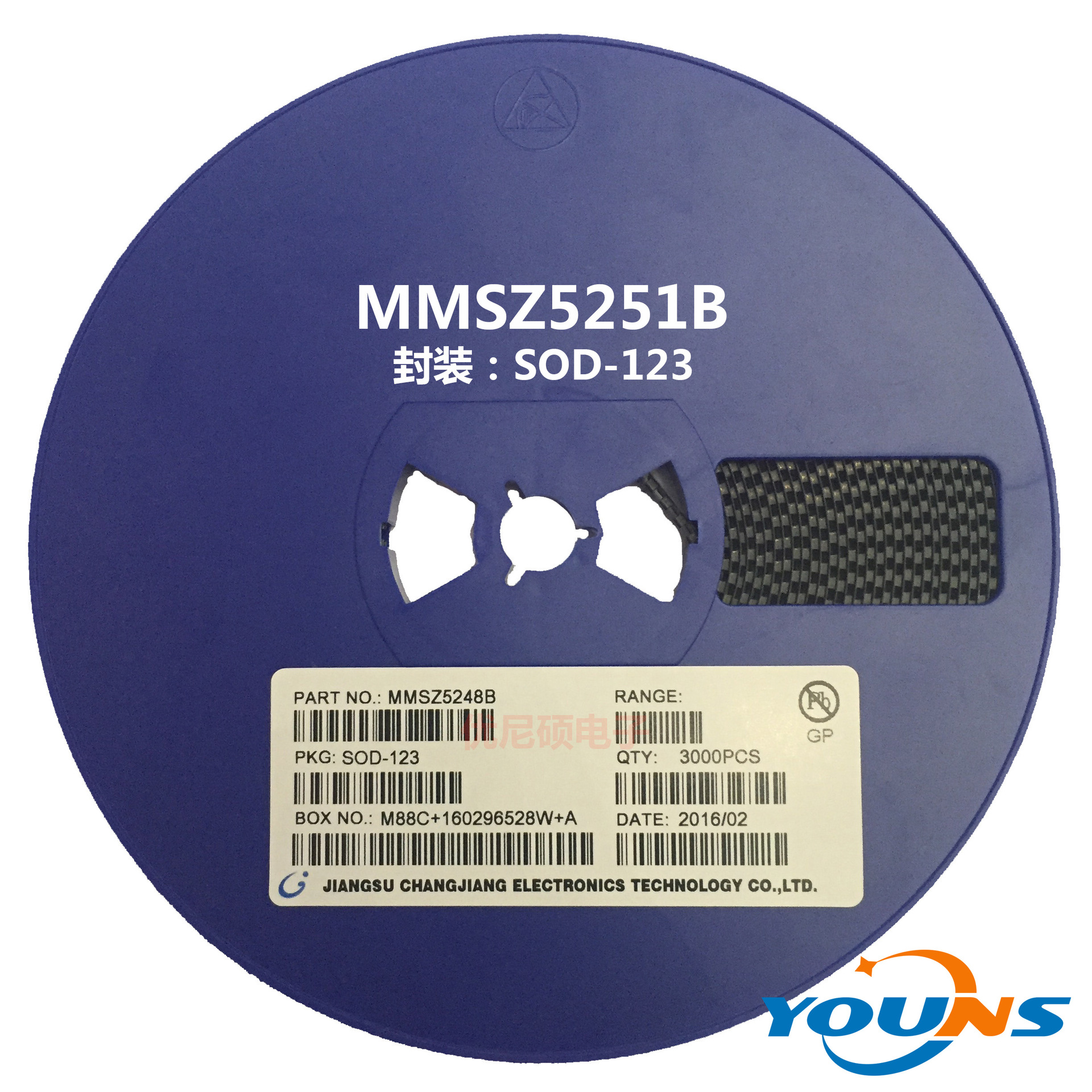 稳压二极管 MMSZ5251B SOD-123 22V CJ长电 贴片二极管 全新环保