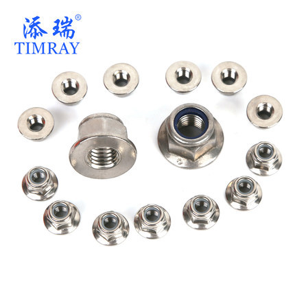 304不锈钢外六角带垫尼龙法兰螺母防滑防松锁紧螺栓螺丝帽 M3 M12