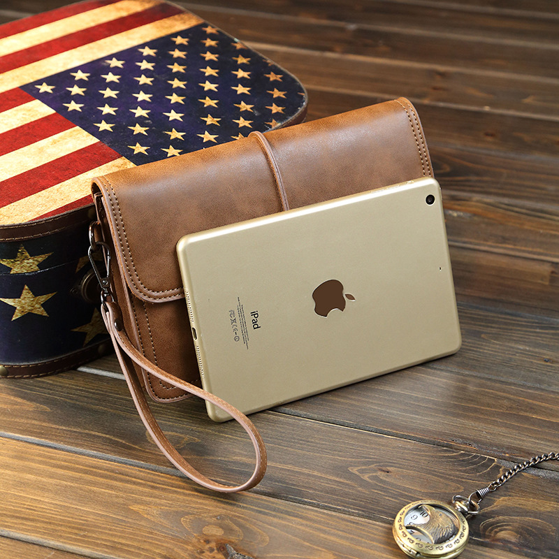 Magnetic Buckle Closure Type Men's Solid Color Pu Leather Magnetic Buckle Long Wallets