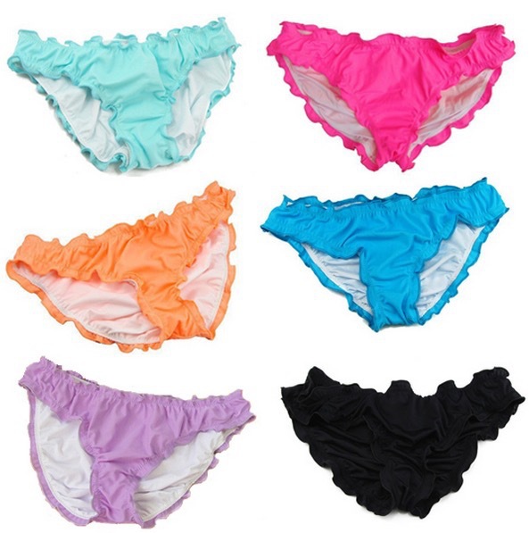 AliExpress Explosive New Multicolor Lace-up Ruffled Swim Trunks