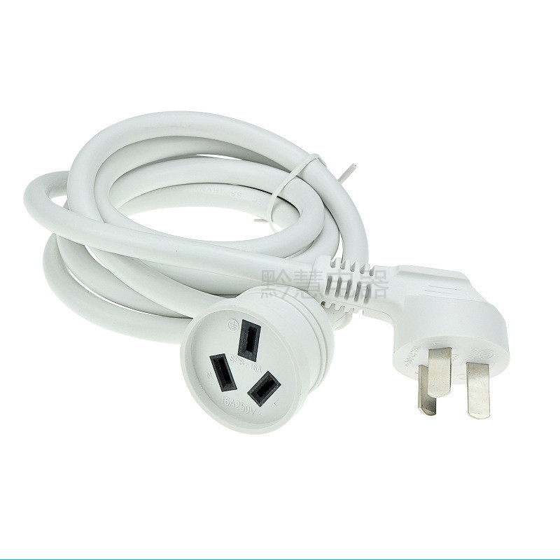 白色护套线RVV3*1.5平方电线 三芯公母插头延长线 国标插头电源线