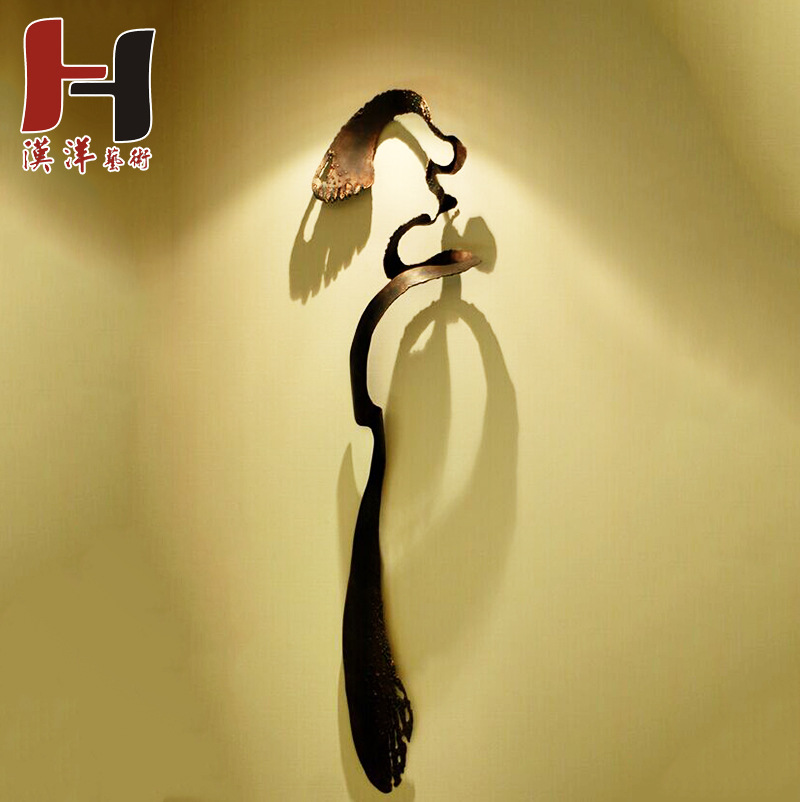 现代中式铁艺壁饰墙饰 金属塑雕墙上装饰品 样板房壁挂件创意配饰