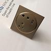 Gold -plated round five -hole USB socket five -hole with USB function wall switch socket, a USB socket