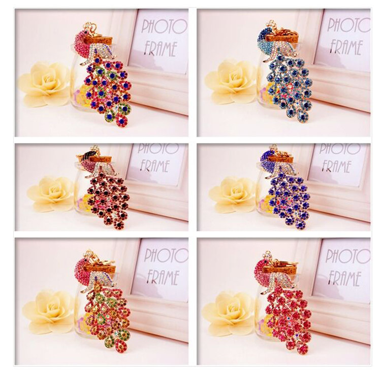 56g Weight Travel Occasion Alloy, Metal Material Animal Pattern Unisex Gender Dark Blue, Lake Blue, Pink, Purple, Blue, Yellow Color Chinese Style Creative Cute Diamond Keychain 1