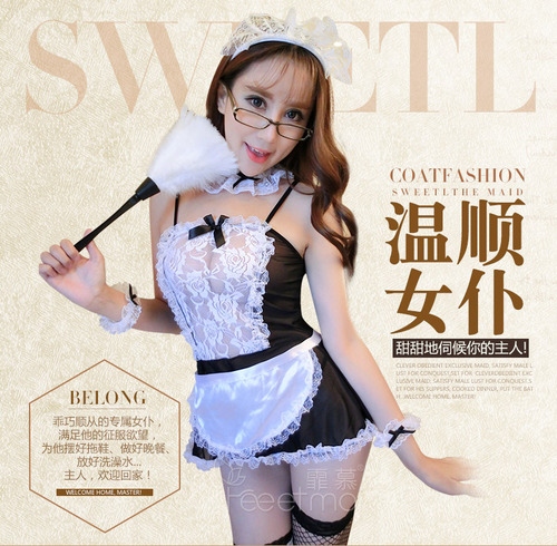 Maid uniform, tempting, sexy and exposed breasts, maid uniform, large size sexy underwear, women's pajamas manufacturer, dropshipping
