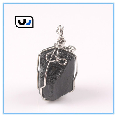 Wish 亚马逊 Ebay 天然电气石煤晶石蓝黑晶石吊坠 Druzy Pendant