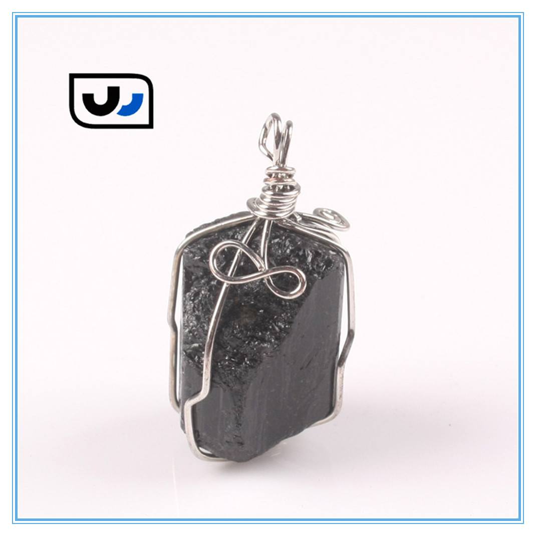 Wish 亚马逊 Ebay 天然电气石煤晶石蓝黑晶石吊坠 Druzy Pendant