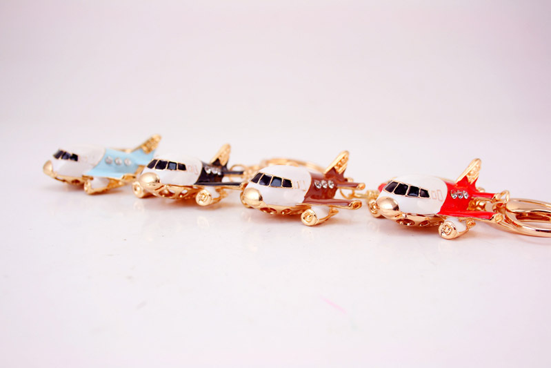 36g Weight Alloy, Metal Material Constellation Pattern Unisex Gender Coffee, Red, Blue, Black Color Korean Creative Cute Civil Aviation Small Aircraft Model Metal Keychain Wholesale 2