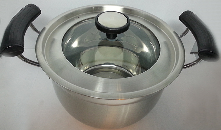 Factory direct sales of stainless steel soup pot, Korean-style single-bottom pot, household multi-functional double-ear soup pot, stewing pot, four-piece set detail image 13