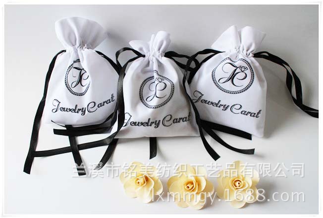 工厂直销 高品质束口抽绳色丁袋 礼品包装袋 化妆品收纳色丁袋|ru