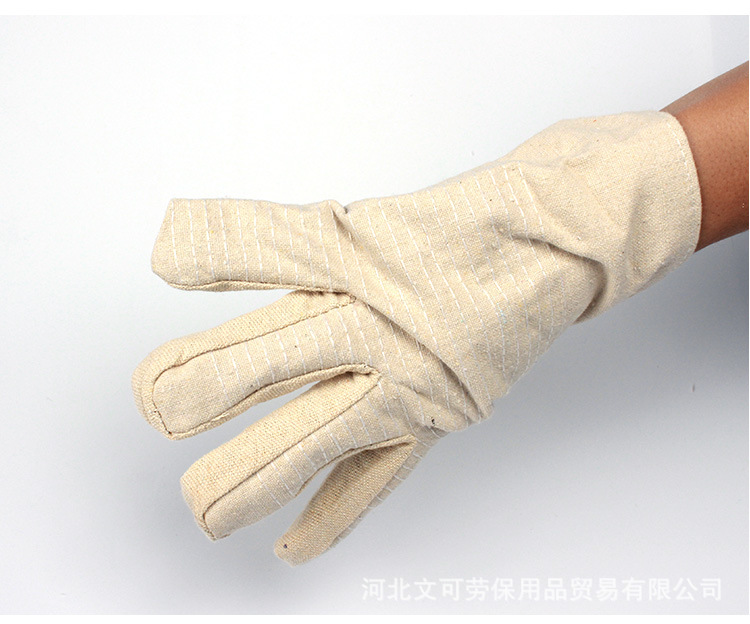 厂家烧焊批发黄甲24线帆布手套全衬双层电焊耐磨防烫耐热重工