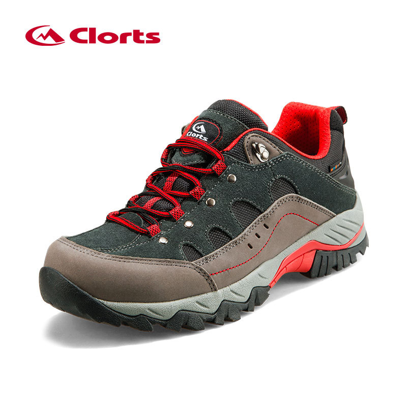Clorts洛弛紅戶外登山鞋男女款防水防滑透氣低幫徒步鞋戶外鞋