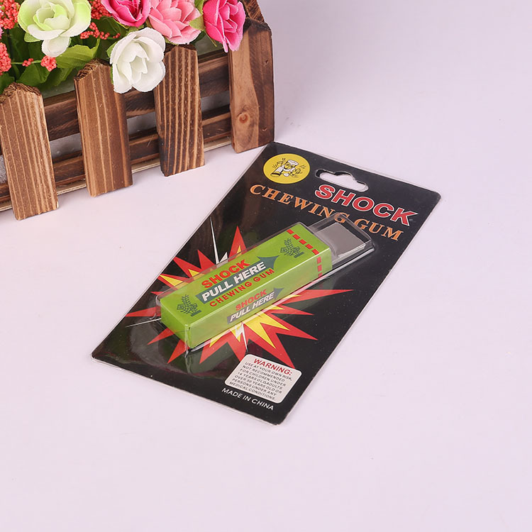 Yiwu supply electric shock whole person funny toy chewing gum electric shock man chewing gum spoof