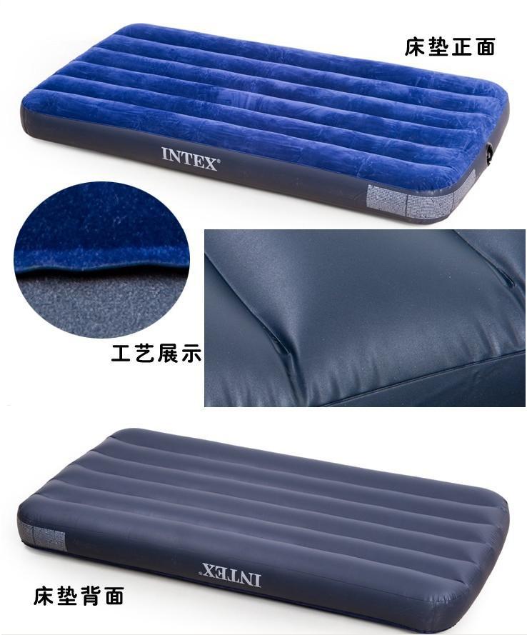 Reunindo e Listra Cama de ar Colchão de ar Esteira de Acampamento Intex Única Pessoa Uso Aumentada Esteira Inflável 68757 99*191*22 cm 4 Esteira de acampamento