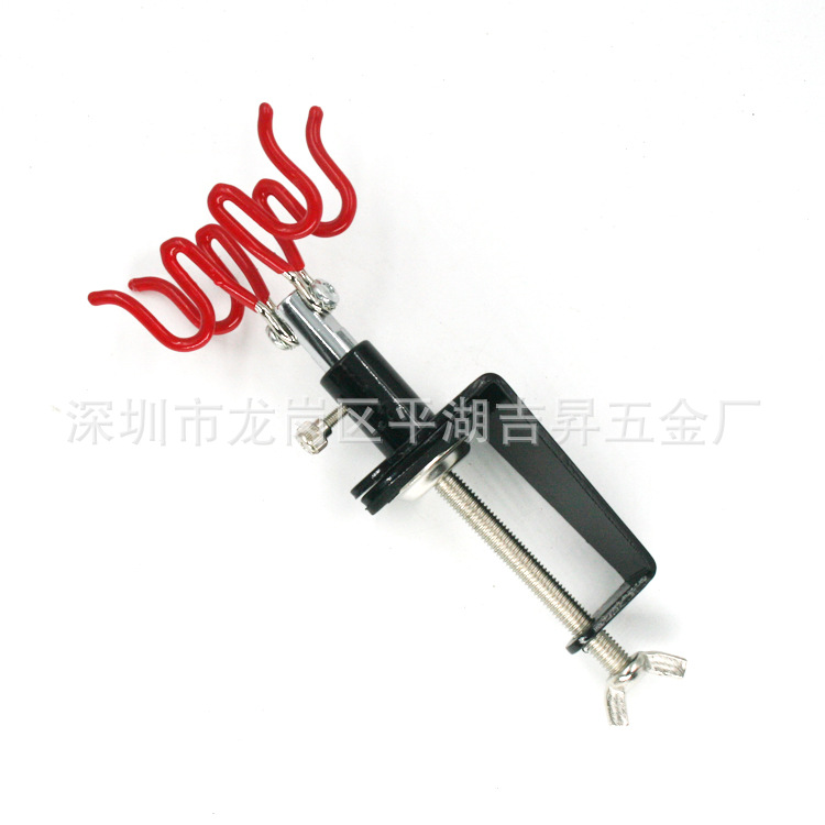 速豹金属喷笔架 可夹旋转两支装二位喷笔底座卡扣喷笔双座