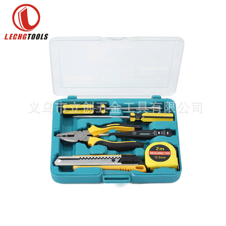 供应精美透明展示盒7件套礼品组合工具套装五金组套工具8017A