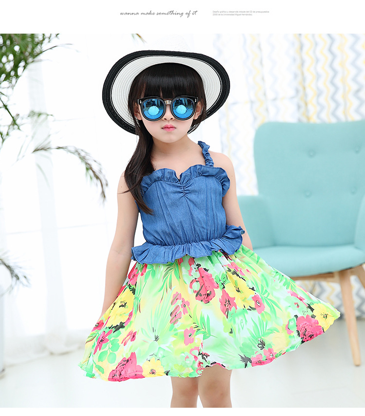 牛仔碎花吊带裙_09