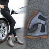 Демисезонные короткие сапоги в английском стиле, европейский стиль, на резинке