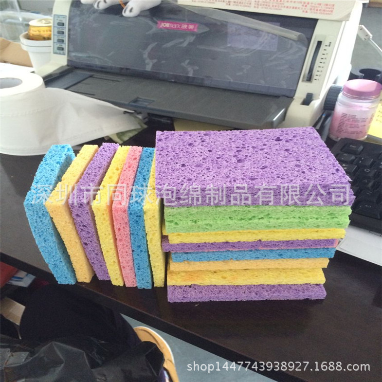 东莞缝剂施工海绵擦瓷砖清洁泡沫块10MM彩色木浆海棉