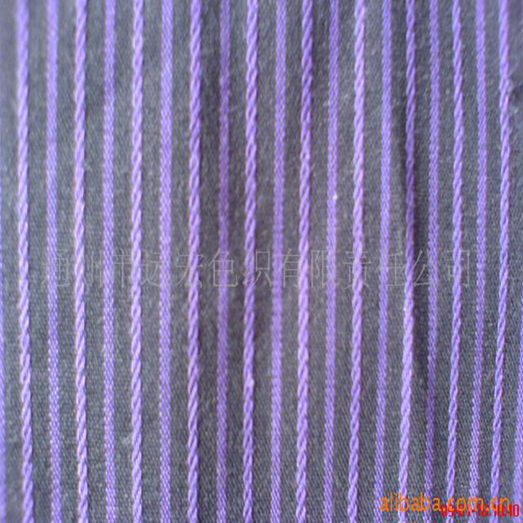 现货供应紫色条纹全棉提花面料 优质涤纶全棉提花色织布