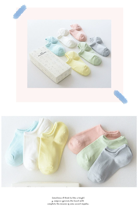 Mùa hè 2018 phụ nữ mới vớ vớ cotton đầy màu sắc 6 đôi tất hộp quà tặng tất nữ tuần