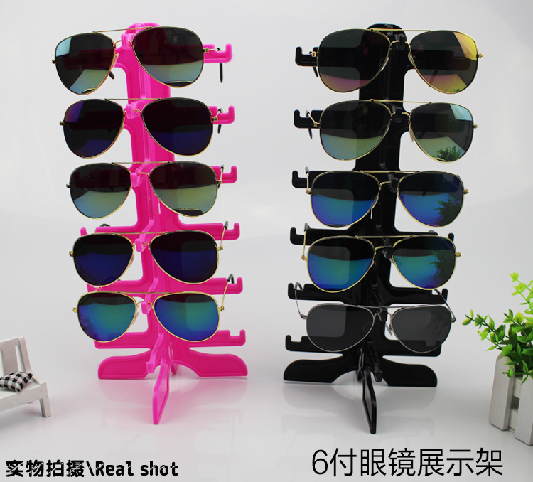 Eyeglass display rack, 6 pairs of plastic sunglasses display props, sunglasses stand, display stand, shelf, bracket, shop use