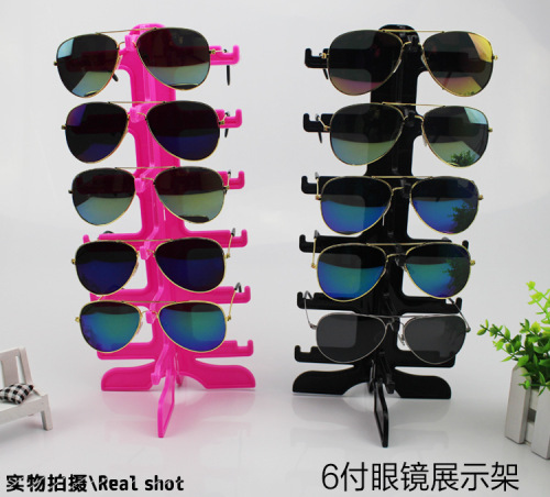 Eyeglass display rack, 6 pairs of plastic sunglasses display props, sunglasses stand, display stand, shelf, bracket, shop use