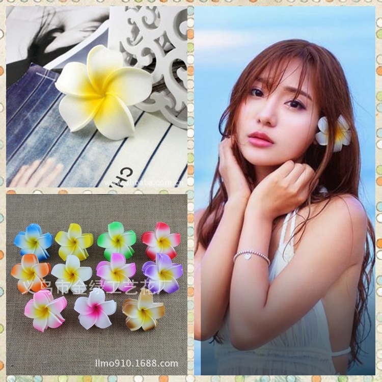 7cm彩色鸡蛋花发夹主图