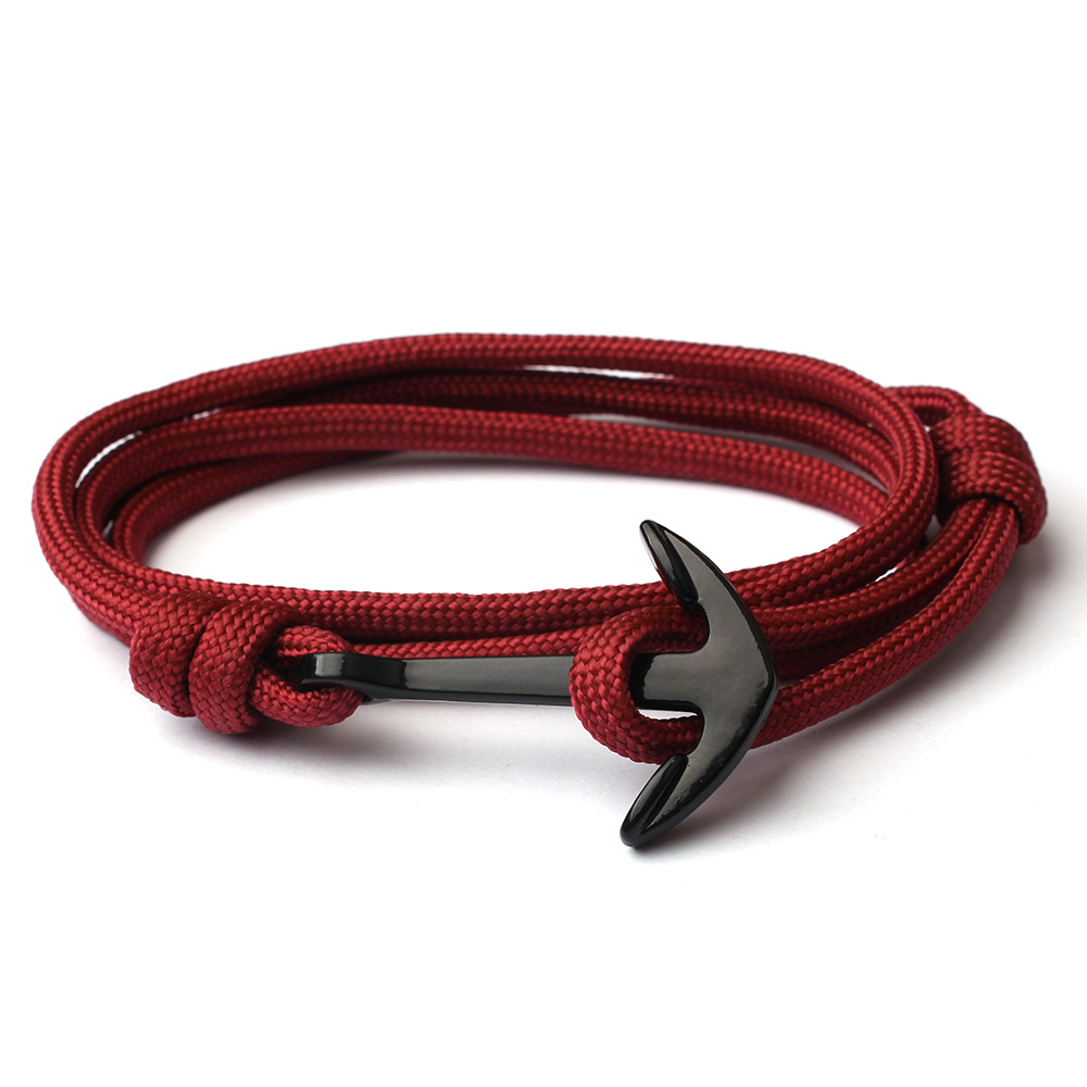 Alloy Material Men's Unisex Retro Bracelets Anchor Alloy Braid Handmade Men's Chain Bracelets