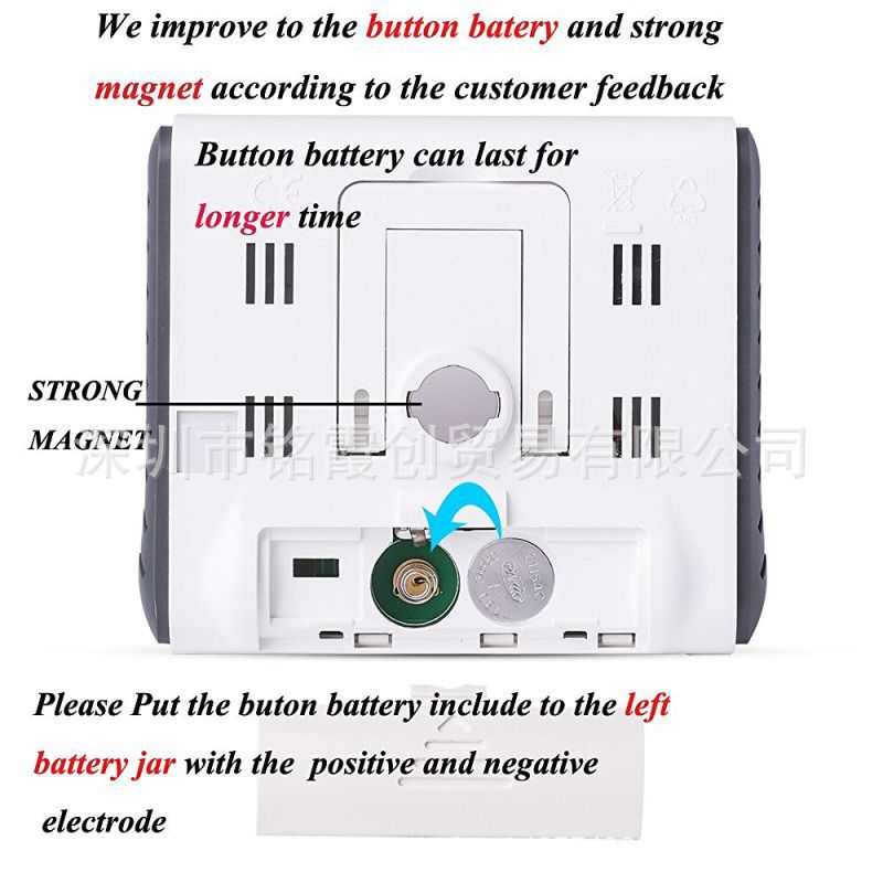DC103双温同时显示温湿度表 冰箱温度表 室内外温度计  磁铁