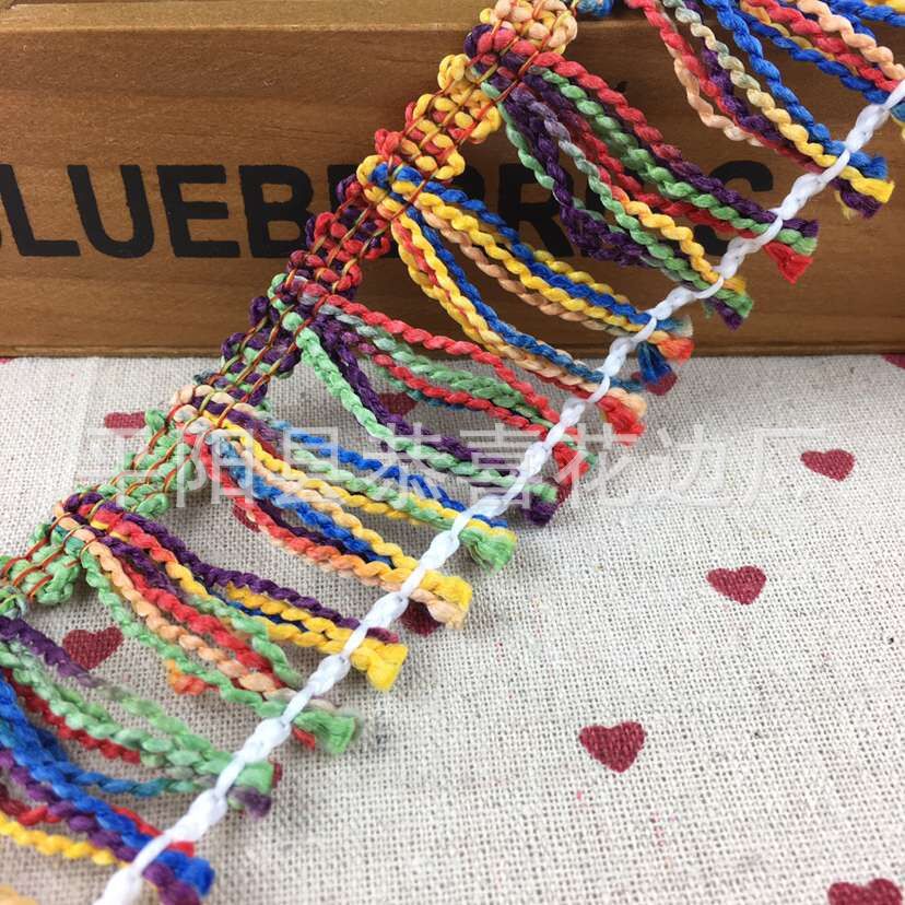 波纹纱七彩流苏