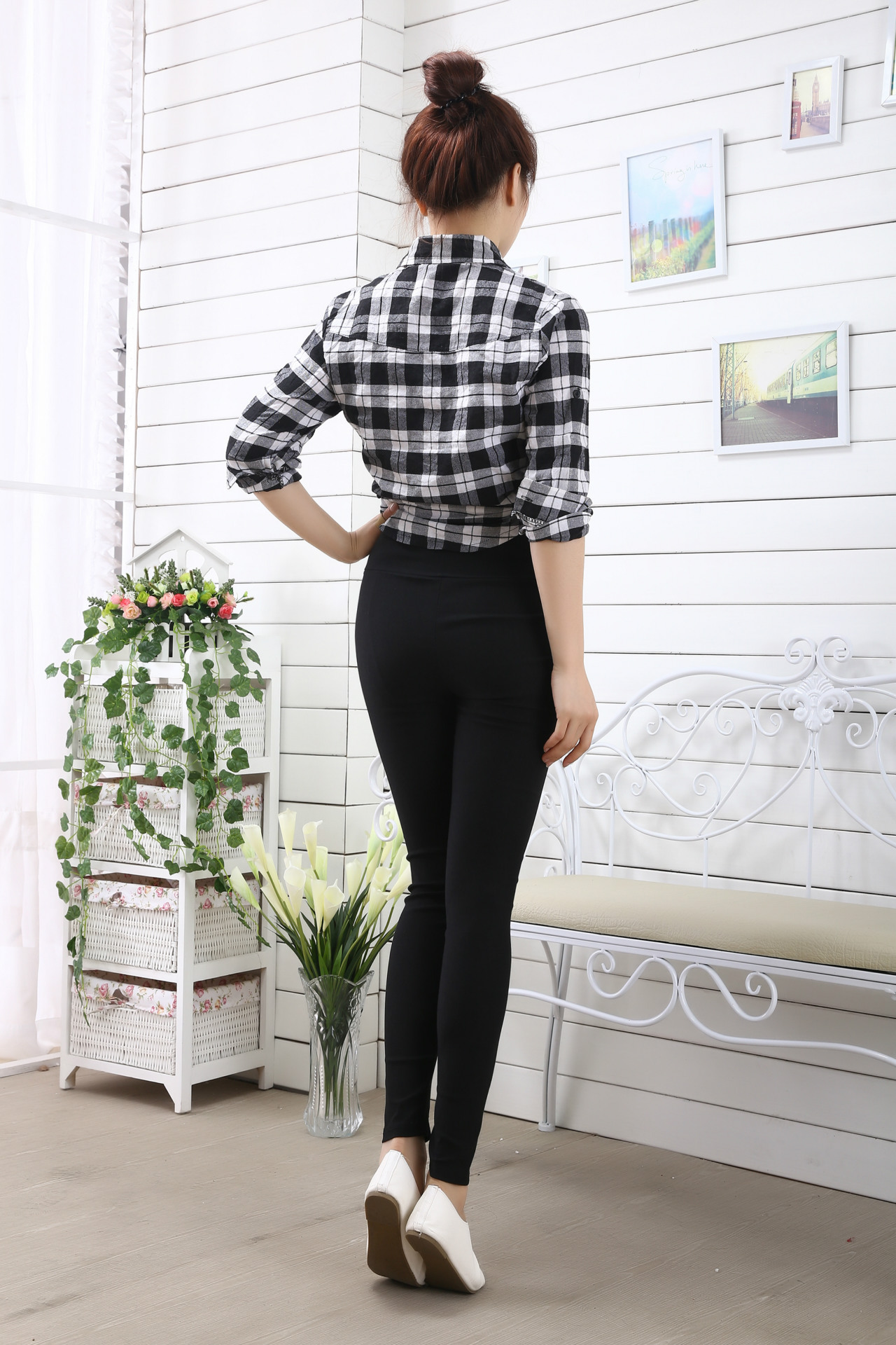 Korea Korean fashion Women s Wear high elastic nine Leggings Pants