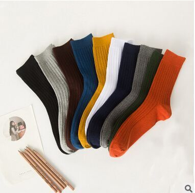 New socks wholesale solid color double needle men's socks men's business socks sports socks factory direct wholesale