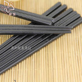 厂家创意筷子日式八寸方格木纹合金筷小嘴黑色塑料防滑刻字礼品