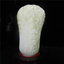 玉石白菜岫玉摆件百财玉器摆件开业客厅玉白菜客厅酒柜摆件