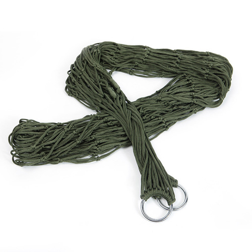 Cross-border outdoor products 9-strand nylon rope hammock portable camping leisure mesh hammock swing rope wholesale